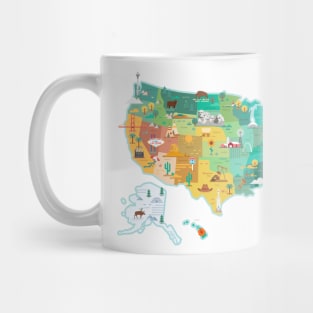 USA tourist map Mug